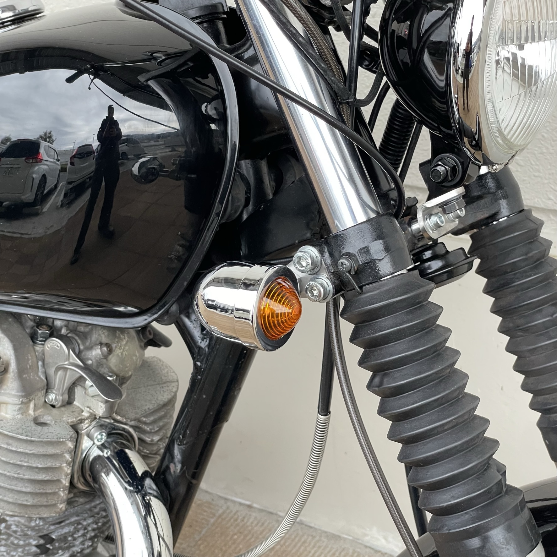 SR400/500 ステムマウントウインカーステー Aタイプ ステンレス
