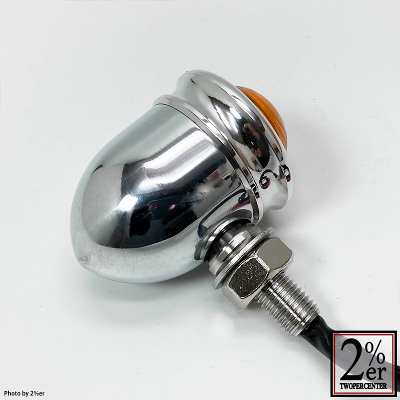 ミニバレットウインカー　電球 M10-P1.25 アルミ　ポリッシュ　4個セット
